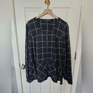 Lane Bryant Black Jacket with White Check Pattern
